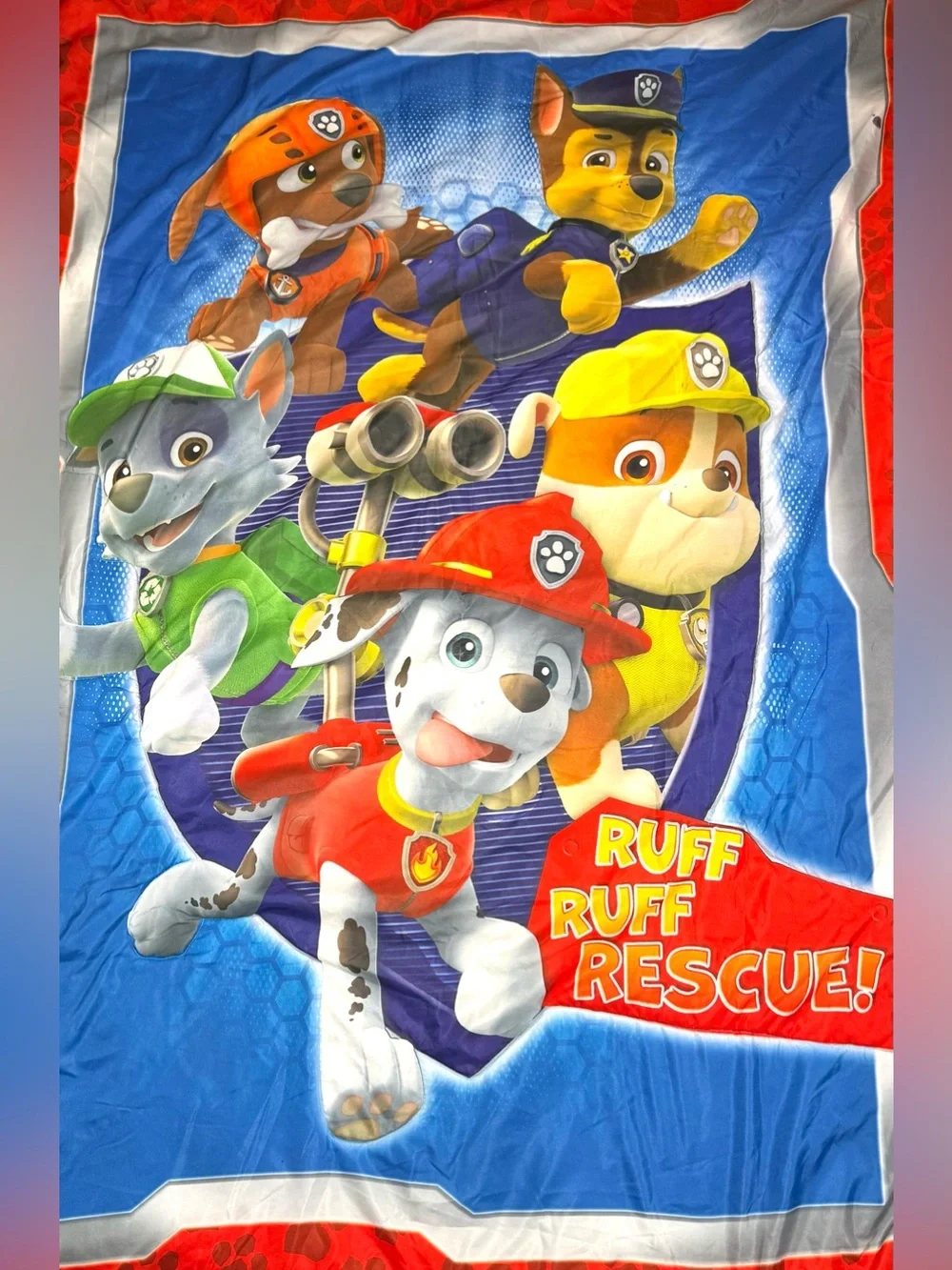 PAW PATROL Toddler Comforter Reversible Ruff Ruff Rescue Nickelodeon 2019 Chase